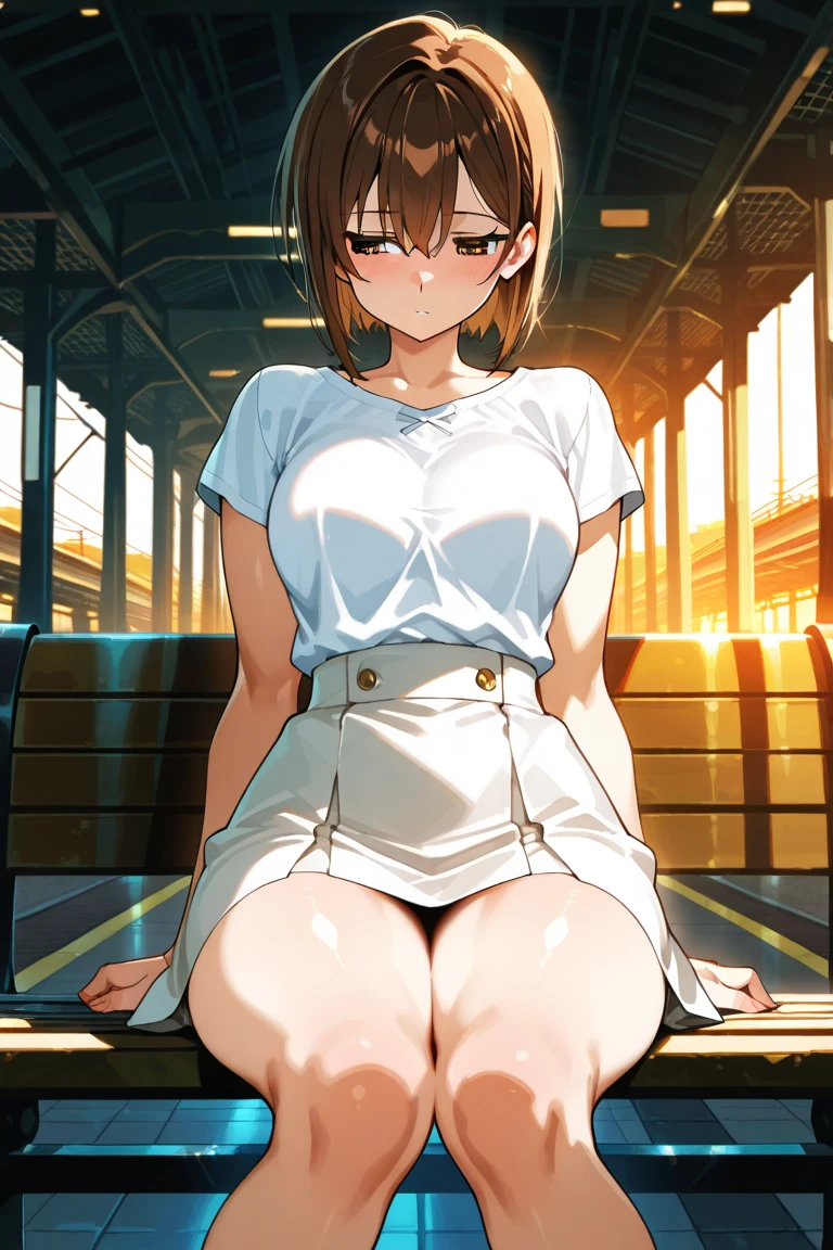 Very delicate、Highest quality、Full body shot、on the train、MCharacter splits、Being stripped of clothes、Completely nakedにされる、Spread your legs、Creampie、ponytail、Brown Hair、Big Breasts、Completely naked、Completely nakedにブーツ、No clotheale orgasm、Mouth Opening、,blush、The woman is climaxing、Urinating