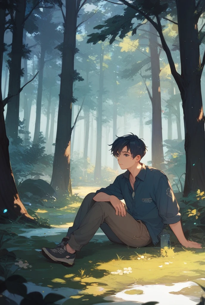 boys，sports student，Having no clothes on，Survival in the wilderness