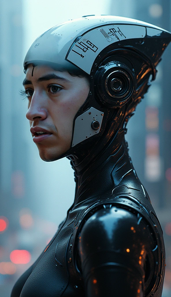 (tawny newsome:1.2), (black skin:1.2), (liquid metal girl
sttldunf uniform:1.2), (Liquid Metal sttldunf uniform:1.2) being assimilated by Borg, robotic, right arm, and right eye
ballgag, leather catsuit, belt, lying, prisoner, (best quality,4k,8k,highres,masterpiece:1.2),ultra-detailed,(realistic,photorealistic,photo-realistic:1.37),dark moody lighting,dramatic chiaroscuro,cinematic, (portrait:1.2)