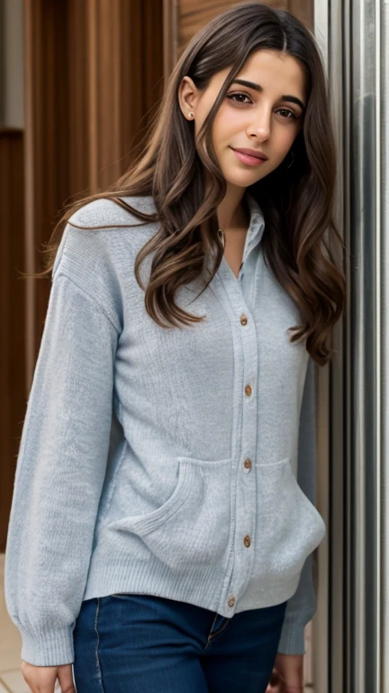 ((best quality)), a girl in casual dress with long lob cut