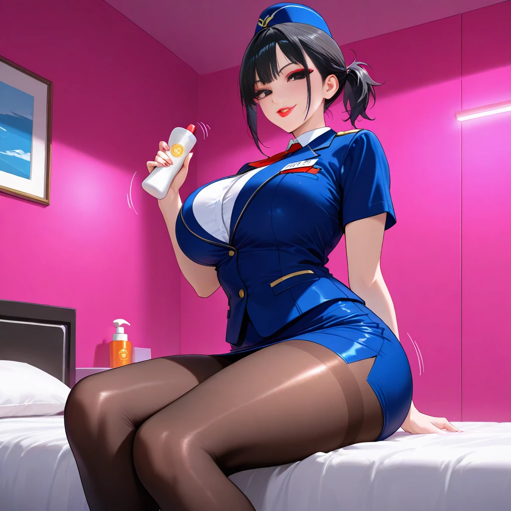 (1 person、alone:1.1), Beautiful woman, ((Anatomically perfect body)), (stewardess、Cabin attendant), (China Air Line uniform:1.2)、(Look down:1.1), (detailed panty), (Pussy juice:1.1)、20-year-old、(Highest quality)、Black Hair, (french twist:1.3), On the plane、(8K, High resolution)、(shy:1.4)、medium breast, Thin legs、Small Ass、(steam:1.1), (embarrassed:1.3), show off nipples under uniform、sit、knees to chest, High heels, Cover your crotch with your hands、High definition beautiful face