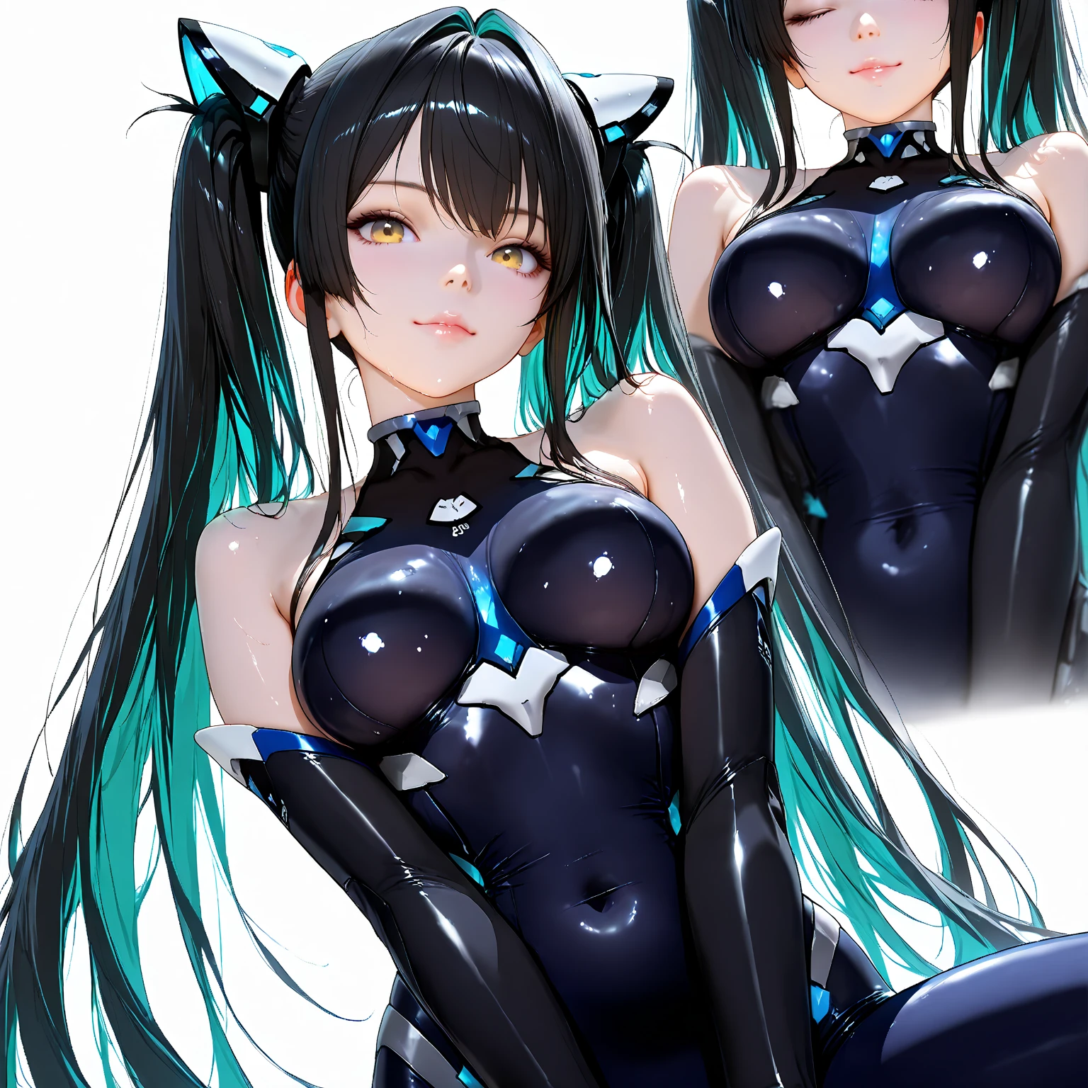(Best Quality, High Resolution, Masterpiece: 1.3), a tall perfect woman with a slim figure, (sky blue hair, black clothes Catgirl), dressed sexy and exposed, in the grass, details of face and skin texture are beautifully presented, detailed eyes, double eyelids, sexy pose, realistic, leaky half breastball, full body shot --auto --s2