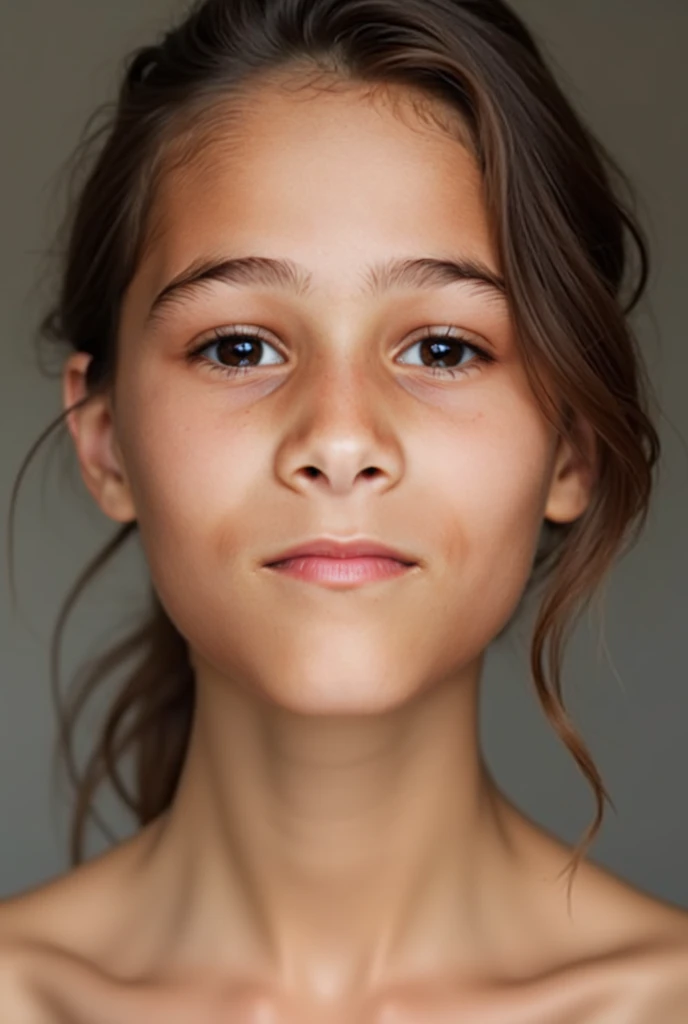 Uma garota italiana de 14 anos sem rosto de perto