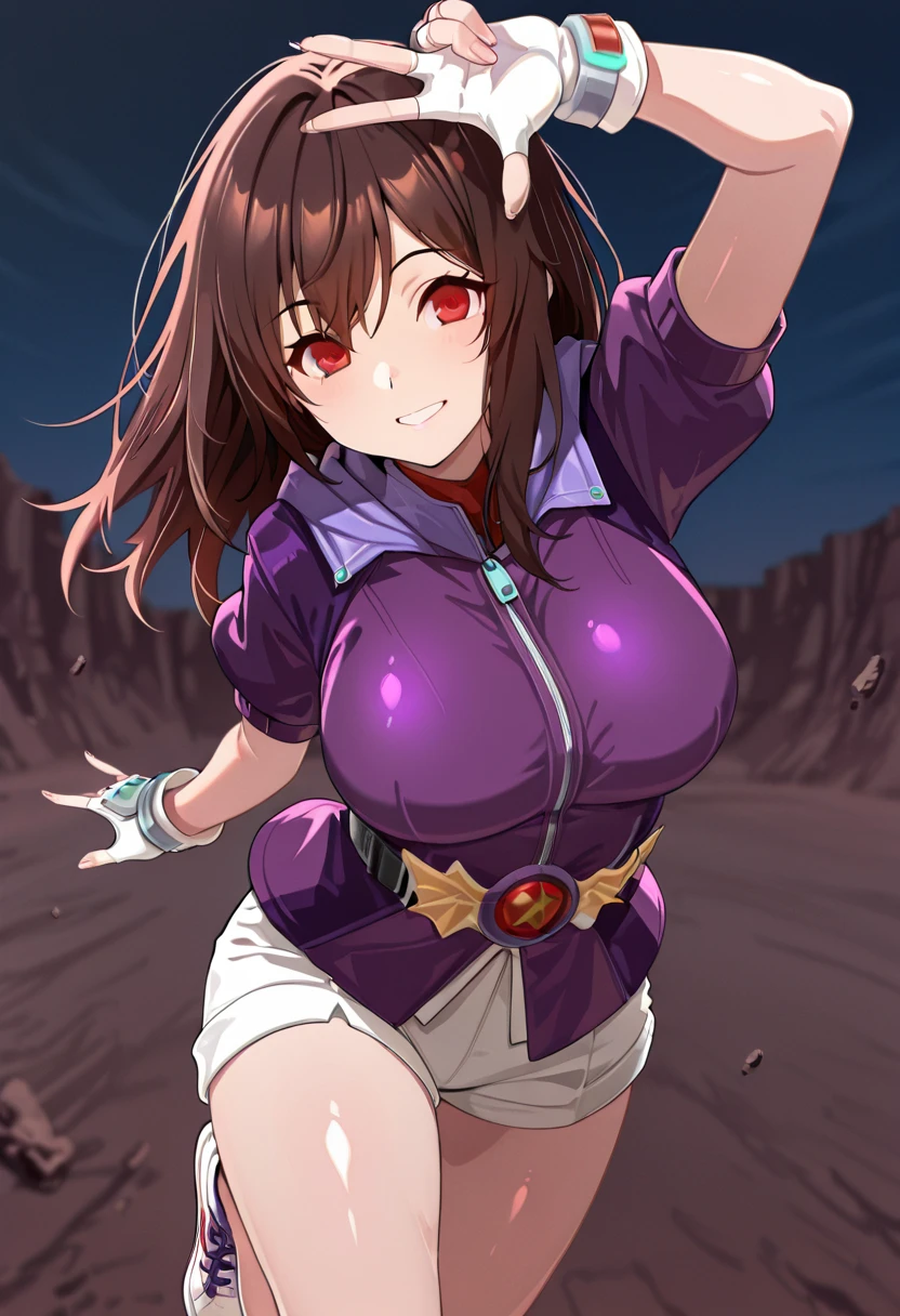 masterpiece,best quality,1girl,blush,tight,outside,crowd,choker,sweat,park,day,parody,(smirk:0.6),solo focus,(<lora:Horsedick_v1:0.8>),penis,on back,(long penis),testicles,<lora:starfire_v1:0.8>,sf1,purple skirt,crop top,purple thighhighs,bare shoulders,