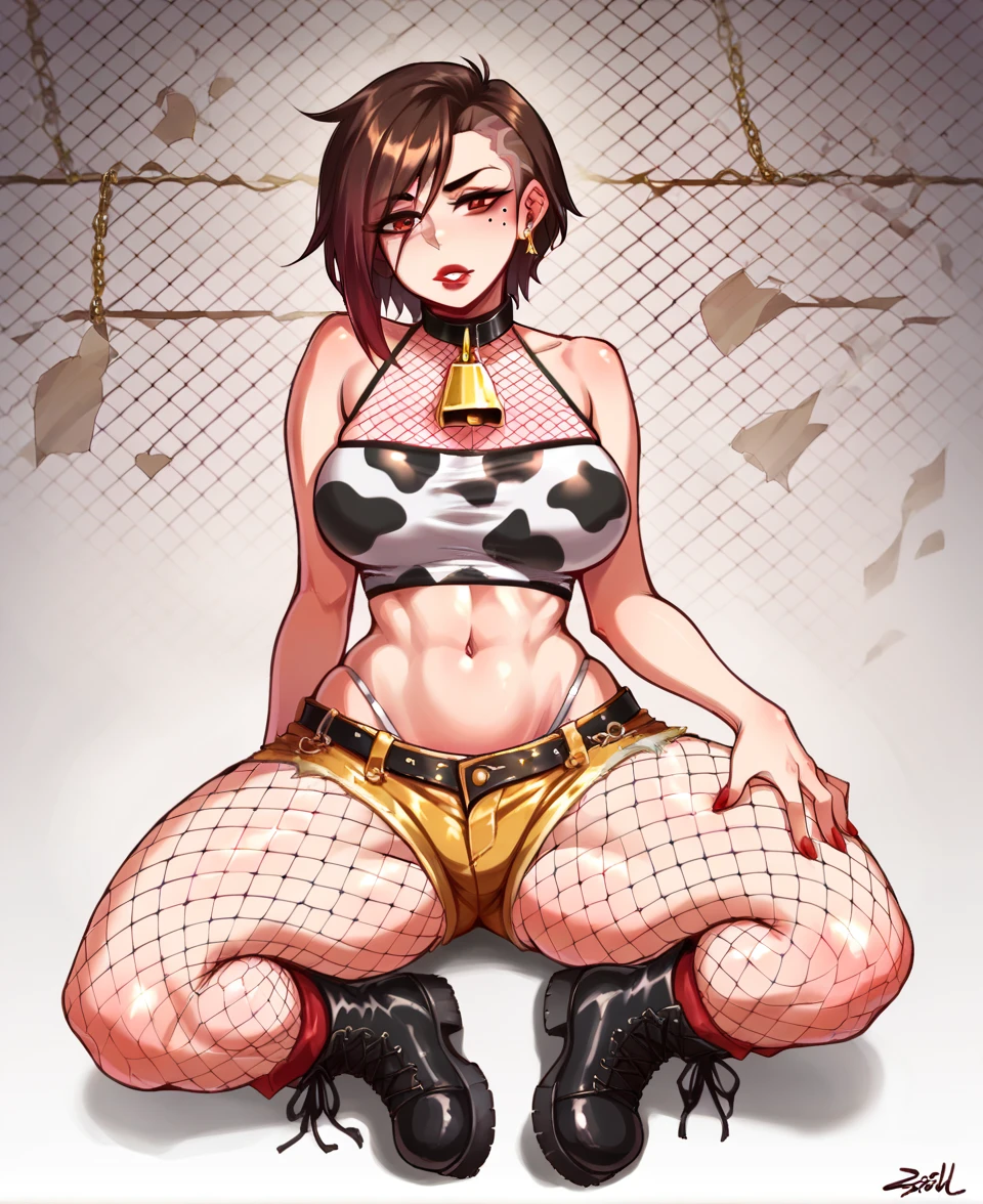 (solo:1.4),(masterpiece), (best quality:1.3), ultra detailed, intricate, professional art, digital art, absurdres, kalibelladonna, 1girl, pregnant, bob hair, black hair, messy hair, cat ears, tanned skin, (tan skin:1.5), pierced black fox ears, solo, Kalibelladonna wearing leather pants with a bikini top and platform-heels in the city , (full tribal shoulder Arm tattoo:1.4), scrotch tatoo navel piercing, (leather pants and bikini top:1.4), full lips, smirk, universal lighting, fontal view, (wide hips:1.3), testicle bulge, pregnant, wide hips,