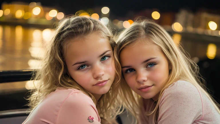 GIRLS Russian with 10 yearscabelos compridos, PORTRAIT, JAQUETA PRETA E ROUPA PRETA, FUNDO AMARELO.