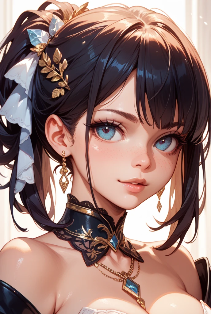 absurdres, RAW photo, extremely delicate and beautiful, masterpiece, Best Quality, ultra high resolution, 32k, hyperrealistic, ultra-detailed, in her 20s, delicate facial features, beautiful detailed girl, tearful mole, earring, medium breasts, (full body shot), shorter middle hair, black hair, jiangshi,
