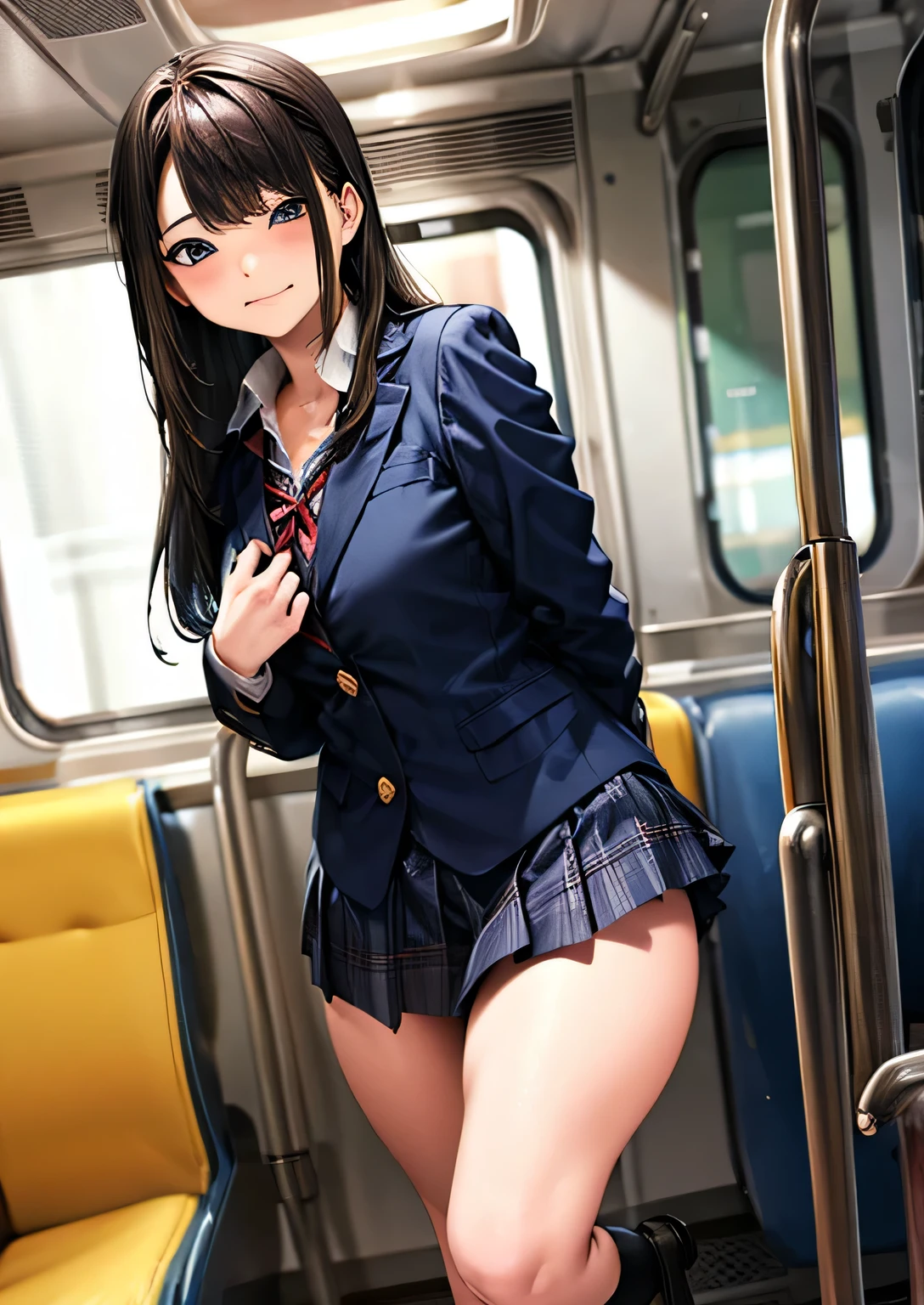 ((NSFW))、korean girl、(((Wearing a high school uniform)))、((Student skirt))、Very very cute face、(PupilsYThe shirt、Underwear under clothes、White bra、panties on)、fascination pose、lying on one's side、Legs wide open、((The skirt is flipped up and the panties are visible:1.2,)),mekosji, ((top-quality,8K,masterpiece:1.3,)),Crisp focus:1.2,Cute woman with perfect body shape:1.4,The best smile,Light Brown Long Hair、A slender,abdominals:1.2,Cameltoe,Show off panties with both legs open,Cinematic Light,(nsfw:1.5),topless,looking at viewer