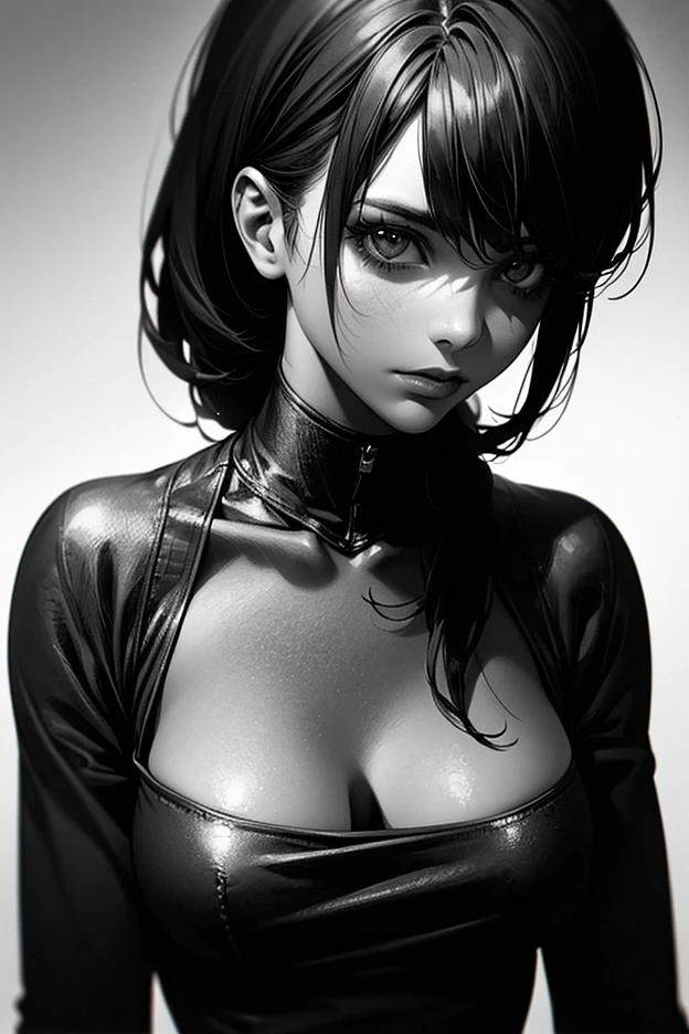 empty eyes empty eyes sad girl sad sad frown muscular massive breasts black hair yellow eyes pale skin toned body