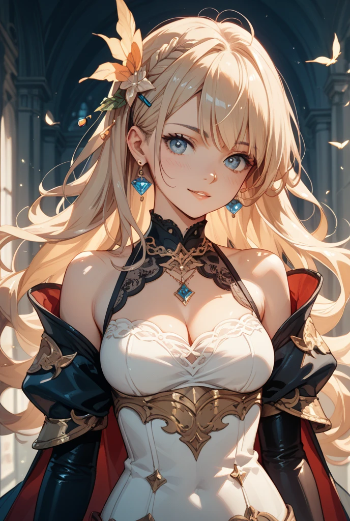(only one person),Dark sky,((Winter)),dark clouds,Ice Crown,goddess,(Short flowing hair),Sexy,noble,grace