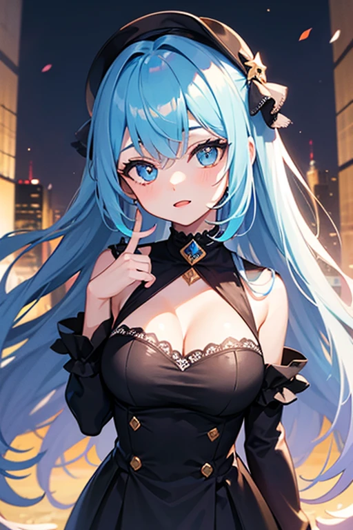 Drive a Lamborghini、Hatsune Miku in a bikini、Large Breasts、Night view、smile