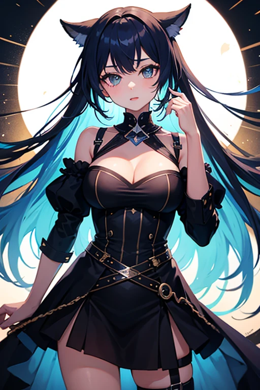 Delphinium、A dark-haired、natta、starrysky、Red Eyes、arrogant face、a dark night、