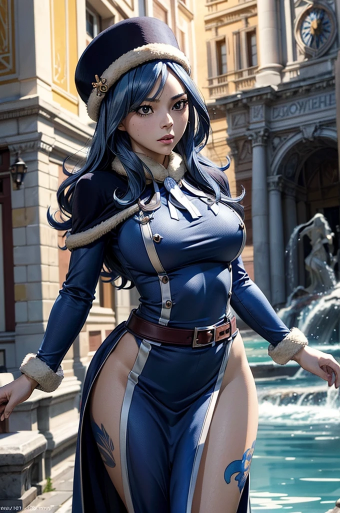 nsfw, anime screencap, 16K, perfect anatomy proportion body, perfect hands, action, A dynamic composition with a sense of speed and movement, a wife, 40age, NUDE, perfect beautiful delicate sexy orgasm face, perfect beautiful delicate drooping eyes, blue hair, updo, large breasts, abs, Wearing an elaborate chainmail breastplate and loincloth, Many shirtless people wearing loincloths in the background, factory, Desert Battlefield, war, Post-apocalyptic,