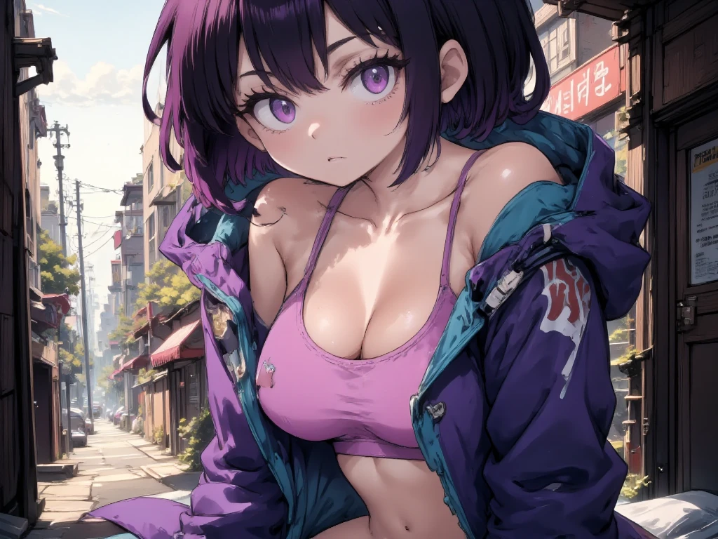 girl spacepunk,(((1girl))),((beautiful girl with bright and luminous cat ears)),
(large breasts:1.4),saggy breasts,((((black hair,black messy hair,colored inner hair,large hair,absurdly long unkempt hair:1.35,long black hair,ear breathing)))),((((cat ears,cat ears on head,big cat ears, glowing cat ears:1.5)))),(((pink eyes:1.3,upturned eyes:1.3,perfect eyes,beautiful detailed eyes,finely detailed beautiful eyes:1,symmetrical eyes:1,vibrant color eyes:1.5))),((fat)),(((lustrous skin:1.5,bright skin: 1.5,skin tanned,shiny skin,very shiny skin,shiny body,plastic glitter skin,exaggerated shiny skin, illuminated skin, wet legs))),(spider lower abdomen,narrow waist,wide hip,athletic body,inflated legs,delicate detailed fingers,detailed body,human hands,(detailed face)),
cute,slutty,seductive,erotic,(((nsfw))),
zettai ryouiki,revealing clothing,show skin,((((underboob)))),(cleavage),(semi-naked,with little clothing,((tiny thong)),bare legs,visible thong straps),((((crop top hoodie,cropped hoodie,hoodie,hoodie intricate)))),((wet clothes,detailed outfit,detailed clothes)),
(dynamic pose:1.0),solo focus,embarrassed,(centered,scale to fit dimensions,Rule of thirds),
cyberpunk city by the ocean at night, with bright neon signs and dark stormy clouds and puddles,
High resolution, sharp focus, (ultra detailed, extremely detailed), (photorealistic artwork:1.37), 8k wallpaper,((synthwave background theme)),((vibrant colors)),(intricate),masterpiece,(best quality),