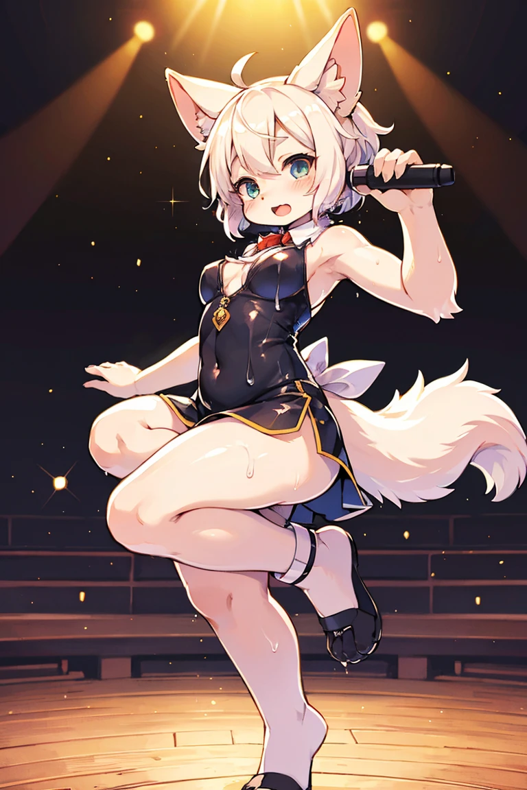 dance stage ,  girl , (curtsy) , My heart is pounding ,  (I’m bursting!:0.95) , (legs apart:0.3) , number one! , I want many people to see it