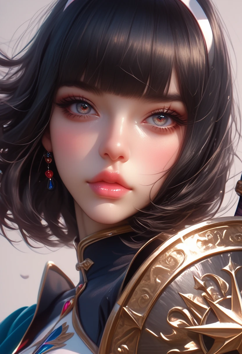 From below, Random sexy poses,Ultra detailed skin, (Curve), Petite, Beautiful breasts, Large breasts, pale skin, pointed breast, Erect nipples, Short hair, (super thin hair), (ultra soft hair), (ultra straight hair:1.2), Swept long bangs, very light coppery amber hair, Hair over one eye, (Cinematic scene, Fantasy Art, Highest image quality, hyperrealistic portrait, (8K), Ultra-realistic, Best Quality, High quality, High Definition, high quality texture, high detailing, Beautiful detailed, fine detailed, extremely details CG, Detailed texture, realistic representation of face, masutepiece, presence, Dynamic, Bold), (Clothed:1.5)