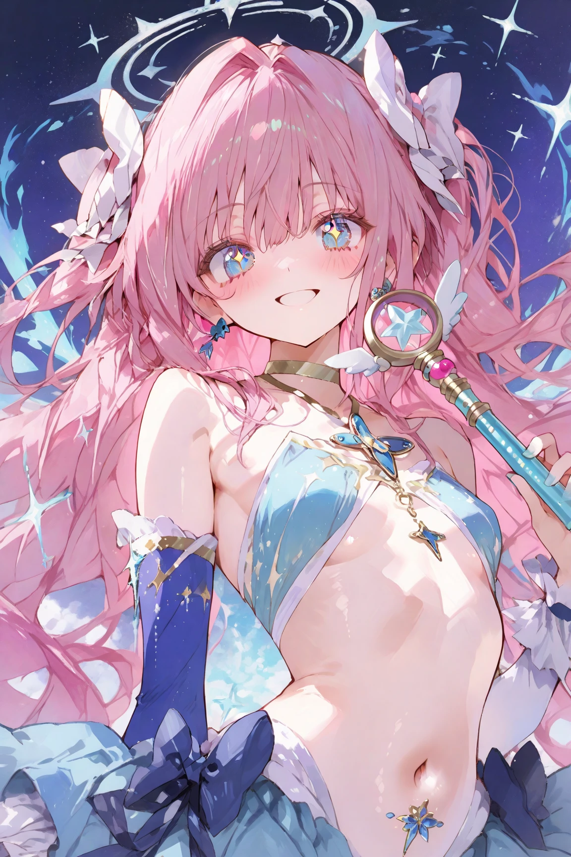 masterpiece, best quality, hyper detailed, exquisite, Full-HD, 16K, absurdres, female , kemono, happy, cheerful grin, walking, looking at viewer, twintail, two side up, bun hair, wave hair, medium hair, blunt bangs, drill hair, wavy hair, shiny hair, pink hair, colored inner hair, pink eyes, blue eyes, odd eyes, with irises, with heart-shaped irises, with diamond-shaped irises, with sparkling eyes, with star-shaped irises, big eyes, droopy eyes, heterochromia, wide-eyed, with heart-shaped eyes, with heart-shaped pupils, pale skin, fair skin, shiny skin, detailed skin, short, slim, bikini, smaller face, with cat ears, cat tail, cute face, baby face, ager, on the beach, blue sky and shining lights, kawaii, cute, anime, cel anime, full body shot, upper body, closeup shot, cowboy shot, front view, dynamic angle, wide view, wide shot, golden ratio, framing composition, sunlight, dramatic lighting, best light,on right
