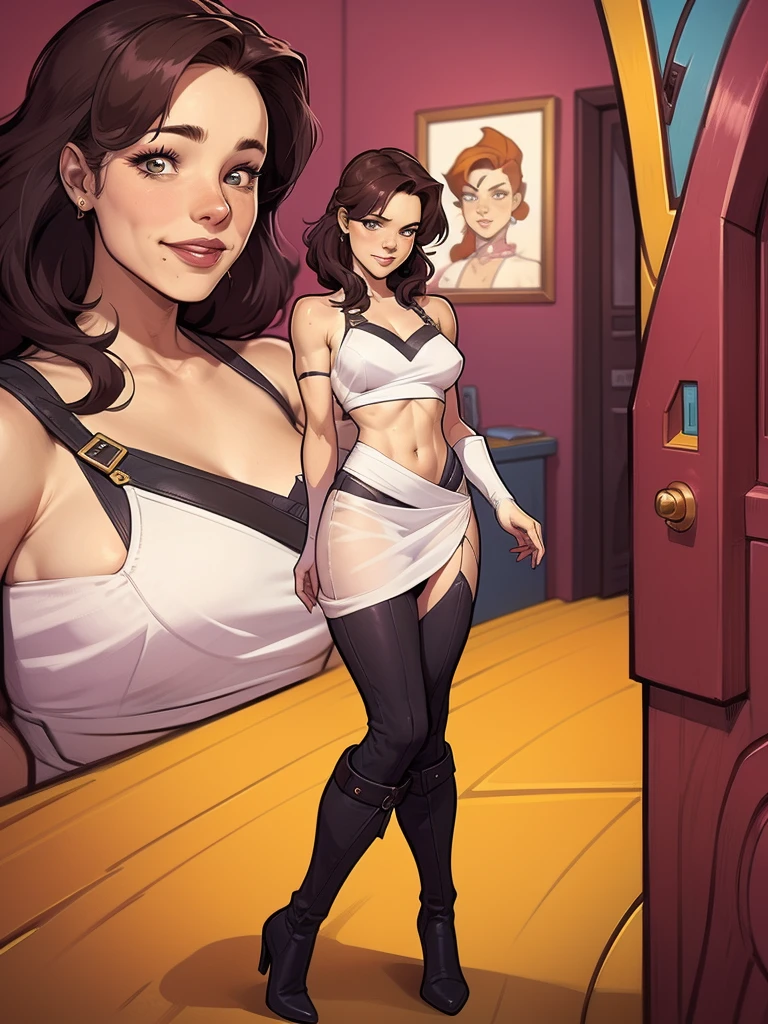 sfw, best quality, ultra high resolution, ultra detailed face and eyes, detailed body (photorealistic: 1.4), a redhead, red-haired eyes, white shirt, lingerie, realistic, good lighting, image quality, sensual, sfw, sensual, elegant, casual, night environment, lampshade, wet panties, transparent panties, sensual, bed, sexy, very wet panties, transparent panties, honeyed panties, small panties, legs, realistic photo, wet between legs, Floss, wet lingerie, small lingerie, honeyed thighs, panties too small, eyes alive, well wet, white goo dripping down the crotch, looking at camera, no clacinha, side pose