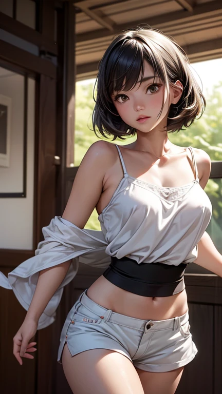 ((最high quality, 8K, masterpiece: 1.3, Ultra HD, high quality, 最high quality, High resolution, realism)) 、25 year old woman、smile、slender、A soft and plump feminine body、I don't want my head to disappear from the screen.、Accessorize your wrist、Wearing red nail polish、I have a peticure、(high color saturation:1.0), (highly detailed skin), (最high quality:1.0), (超High resolution:1.0) ,(realistic:1.0), (Super detailed:1.0), (8K, Raw photo:1.1),