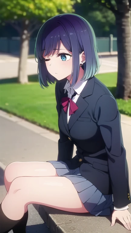 woman、Open your mouth and stick out your tongue、Completely naked、ponytail、Large Breasts、Nipples、woman器、woman器が濡れている、Lie down on the ground、Spread your legs、Alley