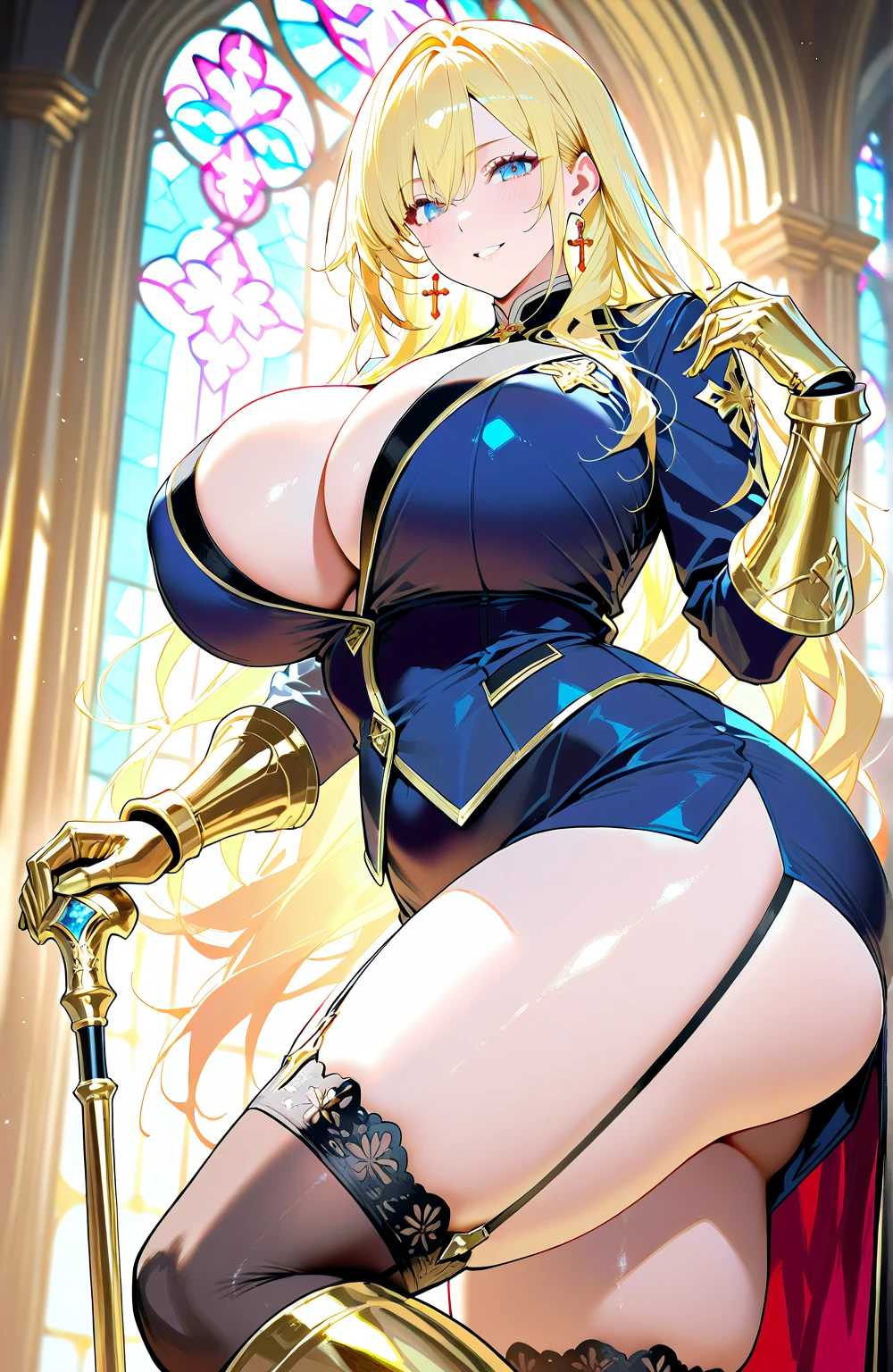 Rosalina as a nun, black pasties covering her breasts, breasts fully exposed, fit, perfect body perfect face perfect body perfect hands perfect fingers perfect condition perfect shape, thick lips wide hips thick thighs beautiful Photorealistic hyperrealism, trending on Pixiv trending on civitai perfect composition perfect render innovative design masterpiece kawaii flawless, in a church, Super Mario World, Final Fantasy style, massive breasts,super hugest breasts possible, massive cleavage,(huge areolae),(gigantic nipples),(dripping breasts lactation overflow:1.3),erotic,nasty,estrus, Ecchi, , realistic , aroused, hard areolas, areolas protruding, breasts indentation, super thick, curvy, abs, flawless beauty perfect skin perfect makeup perfect angle perfect view perfect Mario World style Church, Rosalina as a nun, breasts covered by pasties, no shirt, black heart shaped pasties, heart shaped areolas, abs, toned thighs toned body Azur Lane