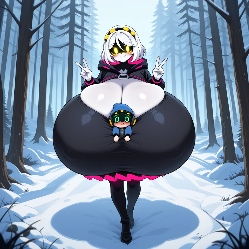 (masterpiece:1.2, best quality), (highly detailed:1.3), 1girl, 18yo girl, blond, (white panties), (red hoodie), backpack, walking in the forest, from behind, dark, spooky, big ass, ass view, petite, curvy.