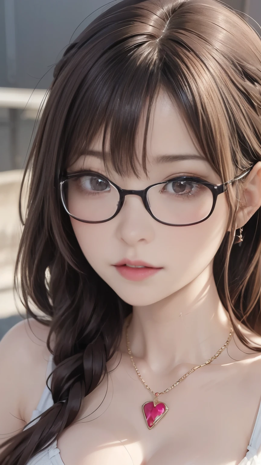 (top quality, The best illustrations,high resolution:1.2), (horror fantasy:1.5), (((evil eyes,Well-trained abdominal muscles))),(Fatal Beauty,Attractive beauty) ,(A supple and powerful physique),(Sensual charm),(Mysterious charm:1.1),(Captivating silhouette), (ink and watercolor:1.5),(Ominous Scenery :1.5),(wonderful:1.5),(masterpiece:1.5),(Ecstatic expression:1.5),(orgasm:1.5),(Powerful figures:1.1、Big Breasts:1.3),((((Glasses,close up sexy shot,cute,red eyes,Evil Ruby's Cursed Necklace )))),(((Glasses、Big Breasts,braids))),pretty face, raise my eyebrows , ,(Fatal Beauty,charming beauty ),(Mysterious charm:1.1),(Big Breasts、Attractive silhouette),HD texture 、High Quality Shadows,beautiful and delicate face,Beautiful and delicate sticky liquid dripping from eyes,ray tracing,20th generation,cute K-POP girl、(The Face of Korea)、Thin face、(Ulzan-6500-V1.1:0.6),The face of pure loss _v1 , (beautiful and delicate face , beautiful and delicate eyes, Perfectly Balanced Face,high definition skin,detailed skin,The optimal ratio is 4 fingers and 1 thumb :1.25),dslr,One Beautiful Devil Woman from Hell,seductive girl,Real Girls, Gurwitz,Gurwitz style Artwork,Girl Roleplay, Realistic 3d style, cgstation Popular Topics,face up, 8K portrait rendering,(truth,truth:1.4),(Girl in Glasses :1.2),cheek,glossy lips, 1. Oversized Coat: The coat、 Choose an oversized design that covers from shoulders to knees.。Navy or black are the standard colors.、soft khaki or beige,Choose a color that suits the season。 2. choose a color that suits your skin : To protect yourself from the cold,choose a color that suits your skin, a close up of a woman wearing glasses and a bra top, with glasses, artwork in the style of guweiz, seductive anime girl, photorealistic anime, photorealistic anime girl render, kawaii realistic portrait, realistic anime artstyle, realistic young anime girl, hyper realistic anime, hyperrealistic schoolgirl, a hyperrealistic schoolgirl, attractive anime girl, guweiz