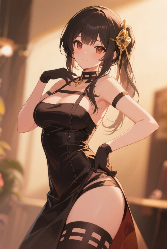masterpiece. A full-body picture of a gorgeous model ((stunning face, smokey anime eyes, thin eyebrows, long eyelashes, flirty smile, winning smile, mid-twenties, DD-size breasts, anime hair)) with a playful smile, full body shot. steampunk style, Steampunk style bar in the background, tattered skirt ((Asian inspired)), Steampunk goggles around her neck, thick thighs, She is strong and sinewy with easy-going Playful eyes ((large almond-shaped smokey anime-style eyes)). she's turning her head to one side and tilting down slightly while biting her lower lip and large anime smokey eyes turned focused on the viewer, lounging at the bar, Strong, rough, and sinewy. Intricate, symmetrical face, detailed face features, soft skin, plaster modeling, delicate detail, intricate details, painstaking attention to detail, Split Lighting, dof, gorgeous, irresistible, perfect, polished, radiant, detailed face. 8k, sharp focus