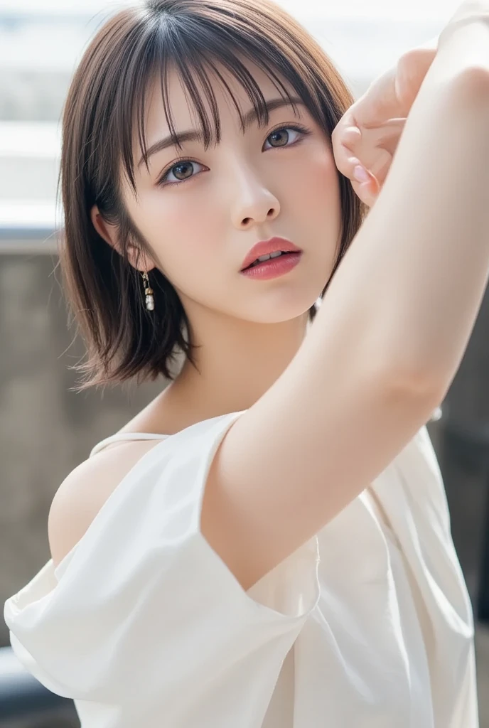 (8k、highest quality、masterpiece:1.2)、(Intricate details:1.4)、(Realistic:1.4)、Tabletop, highest quality, One Girl, (beautiful girl:1.3), (14 years old:1.2), Very fine grain definition, (Symmetrical eyes:1.3), (Browsing Caution), (Naked, Cute off-shoulder, Naked:1.3), Beautiful breasts, Brown eyes, Parted bangs, Brown Hair, Upper teeth, thin, Wet,Crisp details, Super Detail, Realistic skin texture, Detailed aspect, Beautiful details in the eyes, Highly detailed CG Unity 16k wallpaper, compensate, (Detailed Background:1.2), Shiny skin, ((whole body、Drawing from head to toe))、
