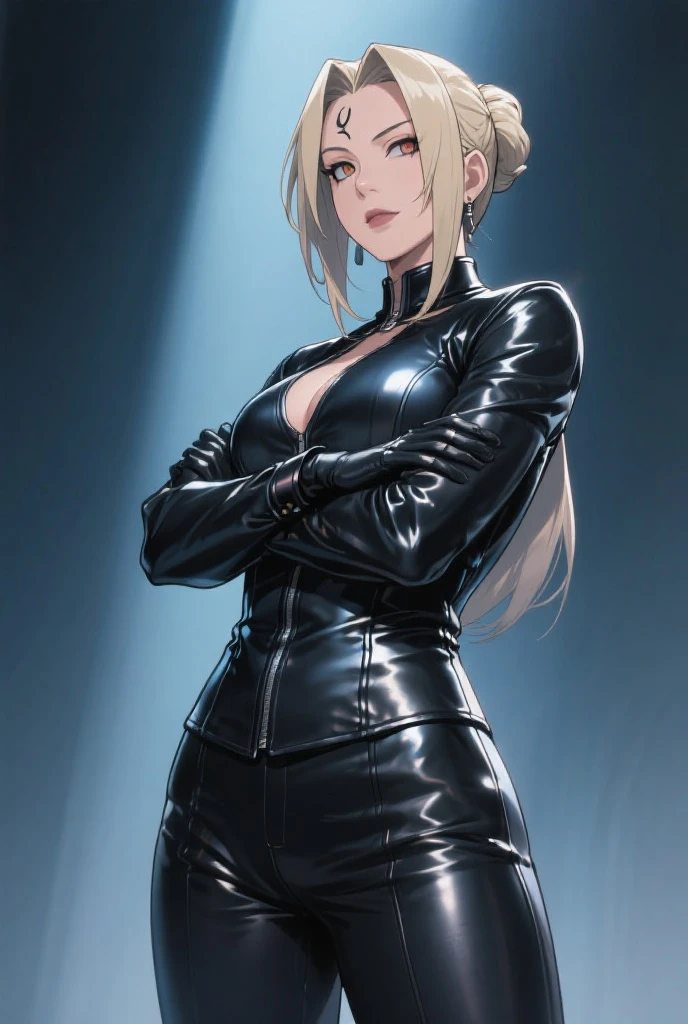 Masterpiece, manga master work, great anime, a beautiful underworld woman, gangster movie female BOSS, wearing a black silk trench coat, full body black costume standing under the empty night stars, full body standing, tall figure, slender legs, facial details, detailed body part details, 8k wallpaper