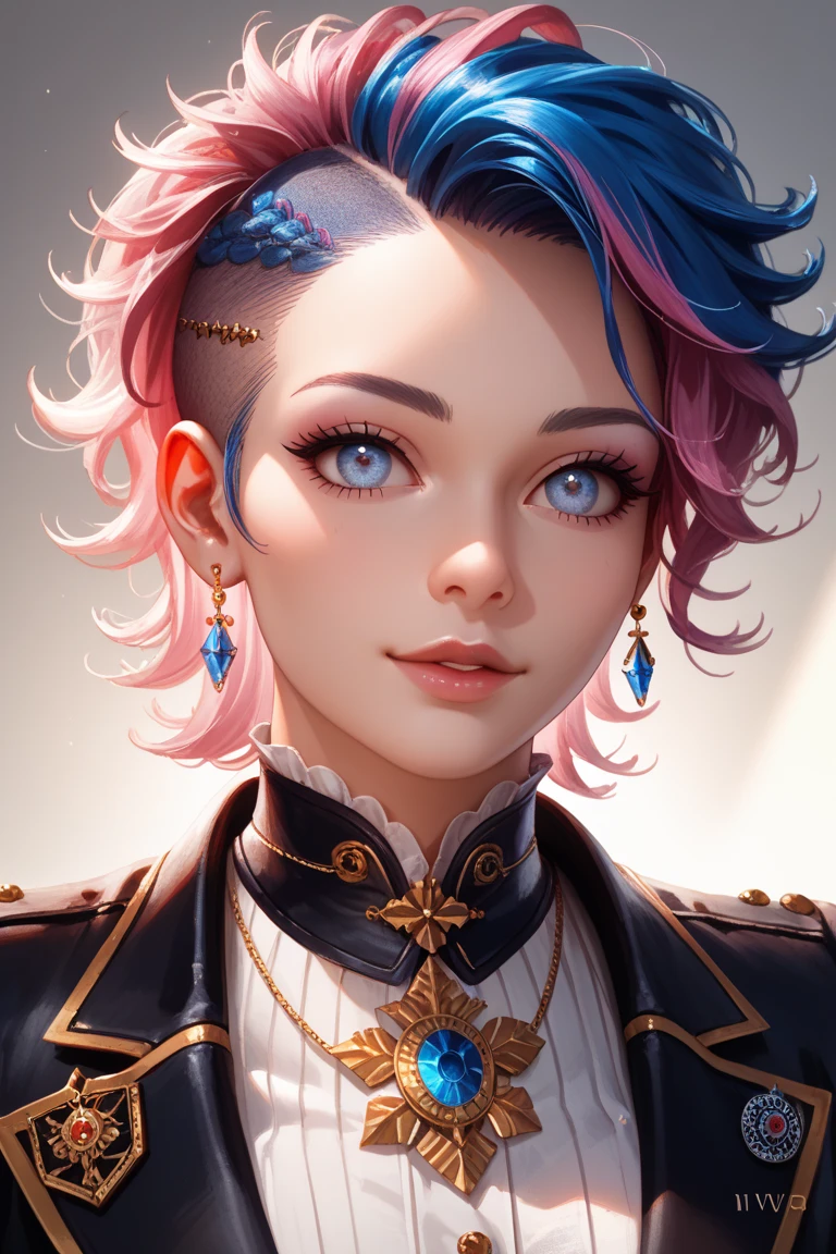 Synthetic Style , nvinkpunk closeup face portrait (((Sks people))), smooth soft skin, Big dreamy eyes, beautiful and complex colored hair, 对称, Anime keep your eyes open, soft lighting, detailed facial, author:Shinkai sincerely, Liu Stanley, WLOP, rossdraws, conceptual art , digitial painting, looking at the camera in