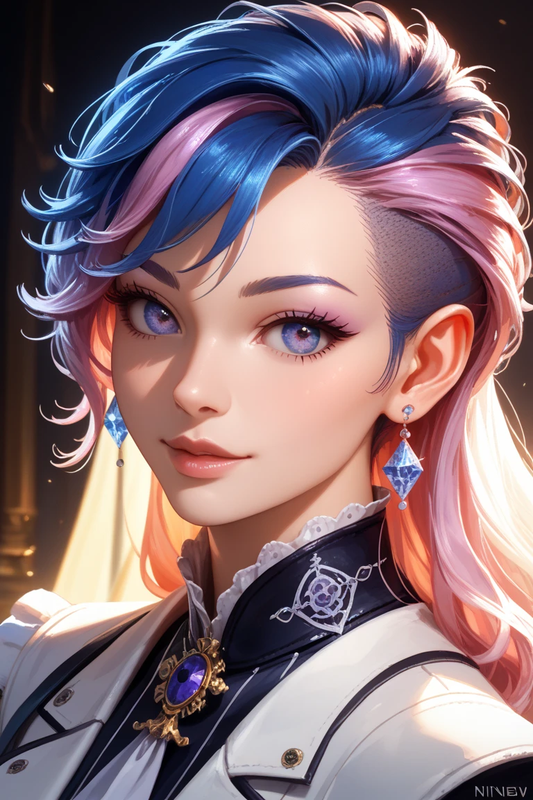  Synthetic Style , nvinkpunk closeup face portrait (((Sks people))), smooth soft skin, Big dreamy eyes, beautiful and complex colored hair, 对称, Anime keep your eyes open, soft lighting, detailed facial, author：Shinkai sincerely, Liu Stanley, WLOP, rossdraws, conceptual art , digitial painting, looking at the camera in