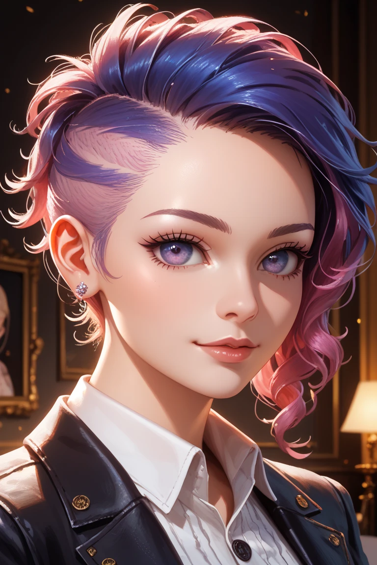 Synthetic Style , nvinkpunk closeup face portrait (((Sks people))), smooth soft skin, Big dreamy eyes, beautiful and complex colored hair, 对称, Anime keep your eyes open, soft lighting, detailed facial, author:Shinkai sincerely, Liu Stanley, WLOP, rossdraws, conceptual art , digitial painting, looking at the camera in
