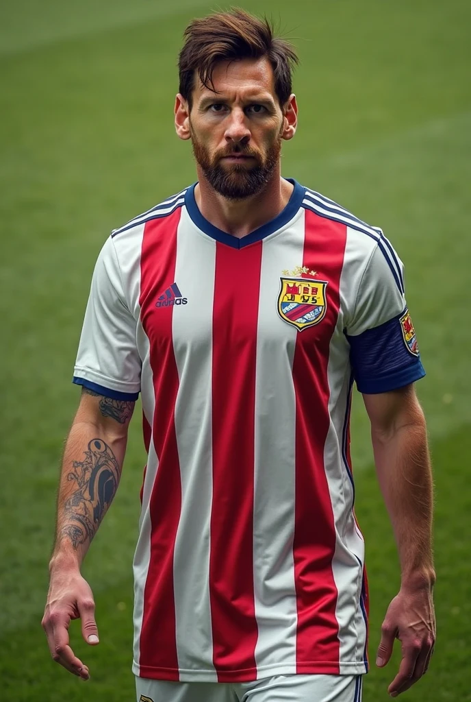 Lionel Messi in the uniform of the Venezuelan national football team.