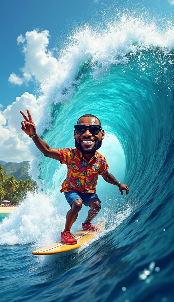 An image of Borat dressed as a professional surfer, riding a massive wave on a surfboard.,original,His appearance is marked by a distinctive mustache, a suit of gray or brown, and often a bright green thong swimsuit. He exhibits a strong Kazakhstani accent, and his humor derives from his outrageous statements and actions, which often satirize society’s stereotypes and cultural norms. Despite his outlandish persona, the character is meant to challenge viewers by exposing prejudices and hypocrisies in a comedic way., male