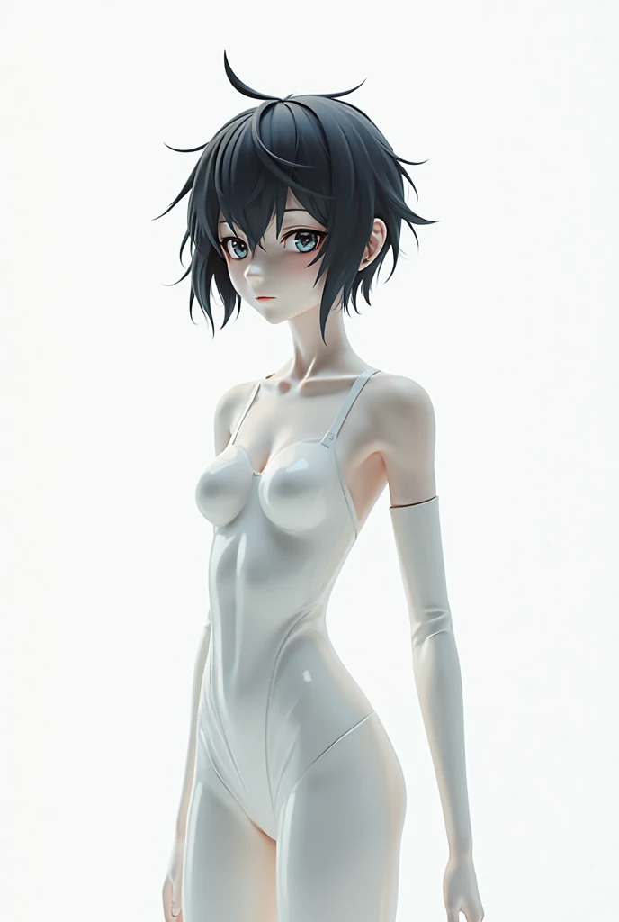 (whole body:1.5),octane rendering, 8K, best quality, masterpiece, illustration, extremely delicate and beautiful, detailed,extremely detailed,CG,Unite,wallpaper,Astonishing, fine details, realistic art: 1.2 ,masterpiece, best quality, official art, extremely detailed CG Unite 8K wallpaper,1 girl, , sitting, in a dirty old factory, ,wearing white latex bodysuit at night, skinny body, seductive facial expression,, wide open eyes, blue eyes, short black hair,, red lipstick, blushing,pretty symetrical face, shiny wet skin, oiled skin, white skin, lots of freckles, pale complexion, thin waist, narrow hips, long legs, skinny body, small breasts, , Realistic photos, (hiqcgbody) ,perfect female figure, facing away from viewer, looking back, showing ass,