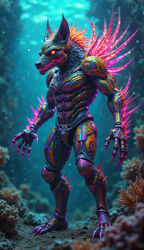 a detailed digital artwork of a (Space Wurm) creature featuring its (weak spot), fantasy art, glowing elements, dark background, glowing eyes, dynamic composition, epic, fictional creature, magical, sci-fi, intense colors, alien world, cinematic, high detail, 4k, unique concept, trending on artstation