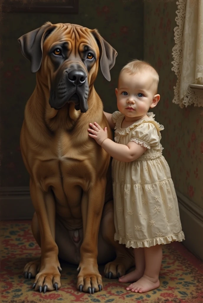 Pitbull and toddler war