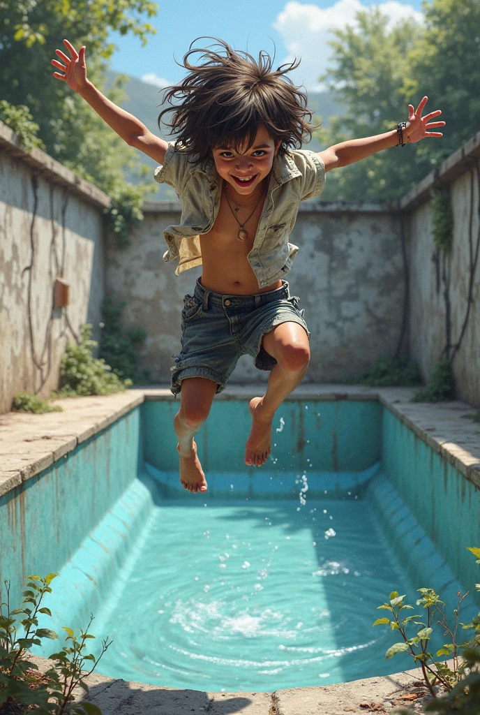 i wish to show a image from someone falling in the pool after an ornamental jump