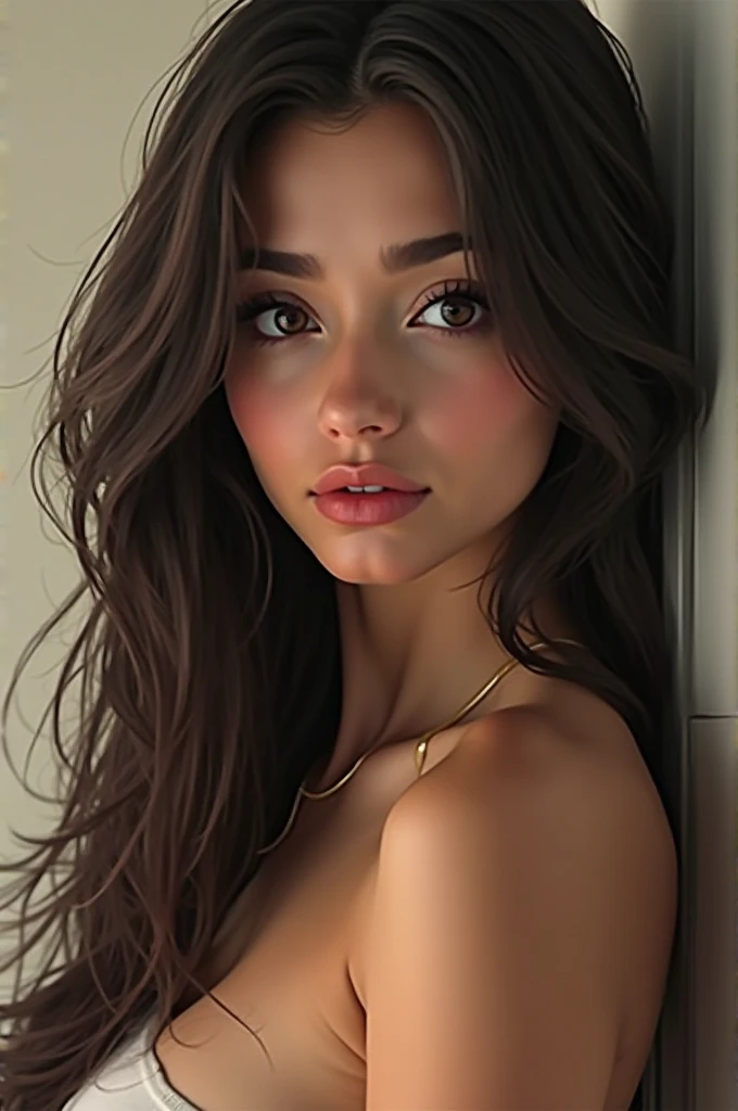 young, long  hair, eyes browns, gorgeous body, new