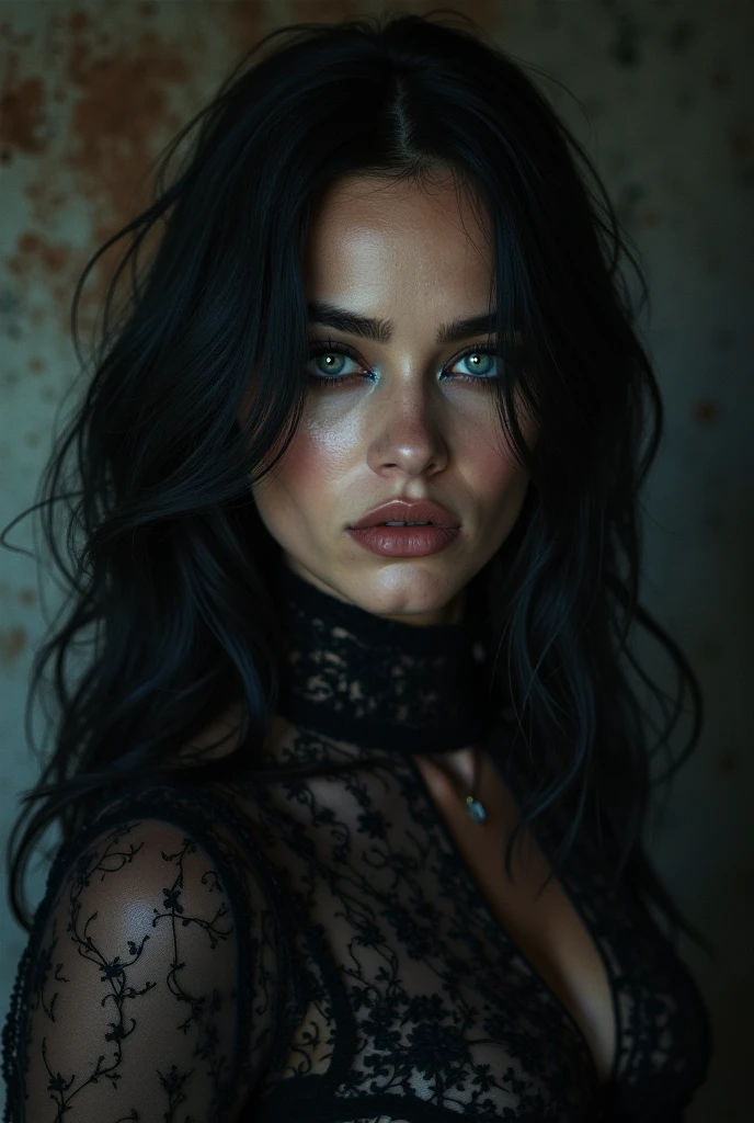 Insanely detailed photograph of a gorgeous woman + indian, Renaissance, long voluminous blue black hair, intricate white eyes, fantastical, vampire, ethereal, hyperdetailed, 32k resolution, dynamic lighting, hyperdetailed, intricately detailed, trending on Artstation, triadic colors, volumetric lighting, Balenciaga Style, cozy calm, cute detailed digital art