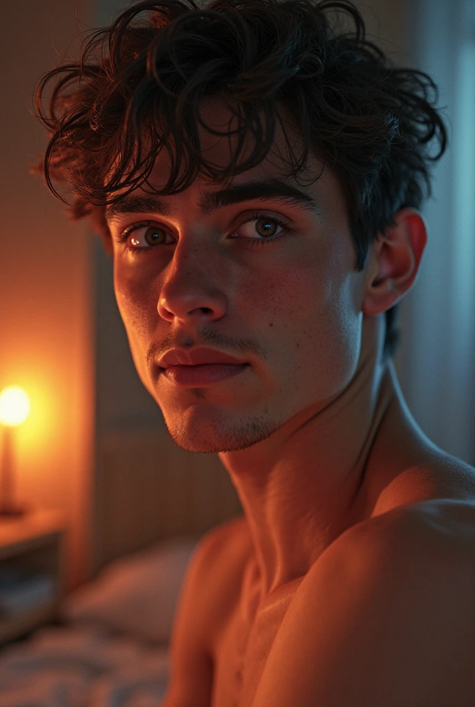 Young handsome cute white white skin soft skinny beautiful en un bar de cowboy
