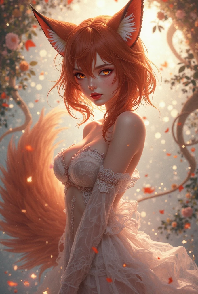 (best quality,4k,8k,highres,masterpiece:1.2), ultra-detailed, realistic, naked sexy woman with red glittering scales on her body, long fiery red hair with white highlights, very playful but mischievous smile, naked, nude, detailed crotch, detailed vulva, detailed pussy, sexy pose, spread legs, spread pussy lips, playful, bi-coloured eyes, heterochromia, lustful