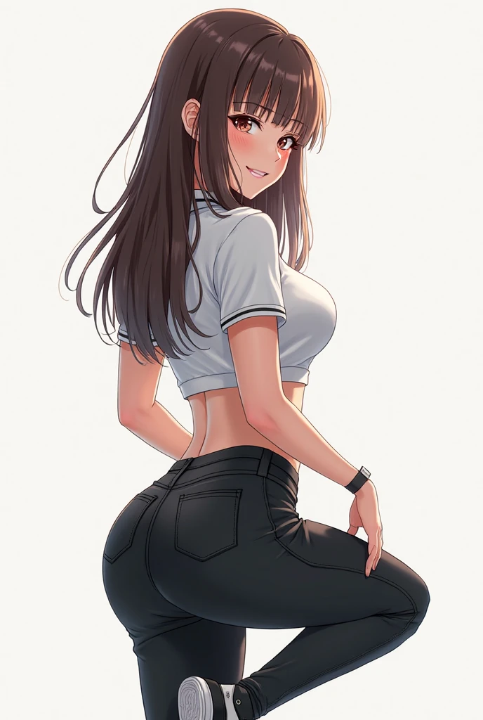peludo, long brown hair, cuernos, piel blanca, coffee stains, cara ultra linda, abrigo negro resplandeciente, pantalones azules resplandecientes, tenis resplandecientes, hermosas luces y sombras, Luz ambiental, Piel ultra detallada, volumetric light