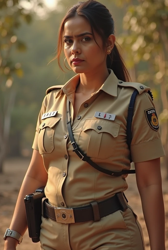 Same to same sexy figure big  lady police opened shirt and reb bra