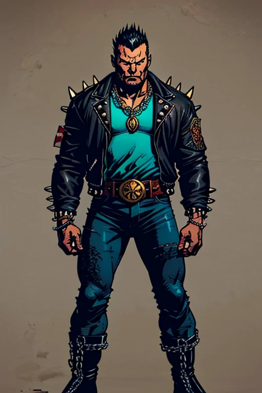 An adult man with tousled and messy dark blonde hair, a metallic beast concept mask covering his entire face, full mask, cold and penetrating gaze, a sturdy physique, a loose cyberpunk-style short jacket over a T-shirt, metal wrist guards, a belt around his waist, loose utility pants, adopting a relaxed posture within the cyberpunk-style city, city night view, this character embodies a finely crafted cyberpunk-style masked warrior in anime style, exquisite and mature manga art style, high definition, best quality, highres, ultra-detailed, ultra-fine painting, extremely delicate, professional, perfect body proportions, golden ratio, anatomically correct, symmetrical face, extremely detailed eyes and face, high quality eyes, creativity, RAW photo, UHD, 32k, Natural light, cinematic lighting, masterpiece-anatomy-perfect, masterpiece:1.5