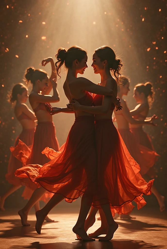 Beautiful Chinese house with People dancing