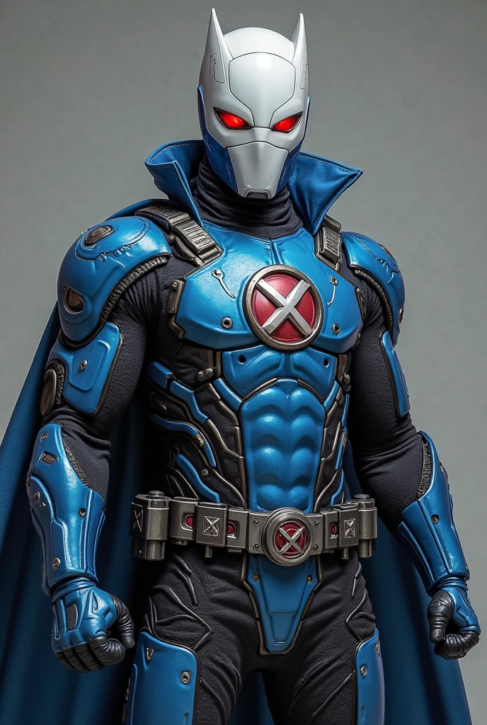 Deadpool in blue suit, with glowing blue suit