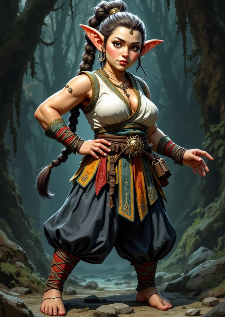 mortal kombat old woman character , super strong, muscular,a chaotic world in the background, 35mm lens, photography, ultra details, precise texture details HDR, UHD,64K,