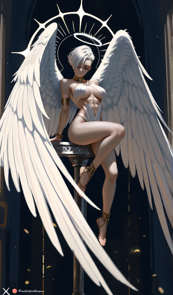 (Realistic picture, highest resolution, 16k), ((She has 12 wings on her back:1.5), (6 white wings:1.5) and (6 black wings:1.5)), ((She has 12 wings on her back.:1.5), (12 white wings:1.5) and (12 black wings:1.5)), (many wings, wings separated, 12 wings on her shoulders:1.4, เทพเจ้าที่มีปีกกว้างandมีพลังมหาศาลอยู่บนไหล่ของเขา, Add dynamic wings), (12 wings on the shoulders:1.6), (Beautiful girl with two meter long hair, striking long hair, Beauty that comes from long hair, long black hair), (Smooth white skin, Smooth white skin, Smooth white skin), (Lips are very red.,), ((stand, that is finished)), (Huge breasts, Massive breast, The breasts are soft and fluffy., Plump breasts, A gigantic rift, Huge breast), (thin body, flat stomach, small waist, hips raised, small thighs, Long legs), (dynamic post), (Women who are 172 centimeters tall), (perfect proportions, Anatomically correct, proportional anatomy), (full body, เหมือนfull body, See the whole body., Visible in every part of the body), (Porn, naked, exposed body, not wearing clothes, naked, naked, not wearing underwear, Hot striptease, see pussy, see tits, Look at that pussy., see breasts, Breasts that are too large), (standเขย่งเท้า, Float in the air), (powerful wings, Mighty 12 wings:1.6, gigantic wings), (scene, ความdark, ในที่dark, deep shadow, dynamic light, Take realistic photos, background, dark, at night), The magic circle is behind., จักรวาลที่darkมิด, Wings that shine on their own, ((12 wings on the shoulders)),